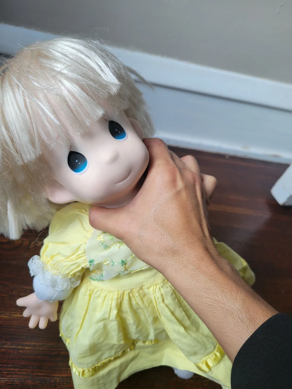 Precious Moments Collectible Vintage Doll. 1991 Soft Body Yellow Dress